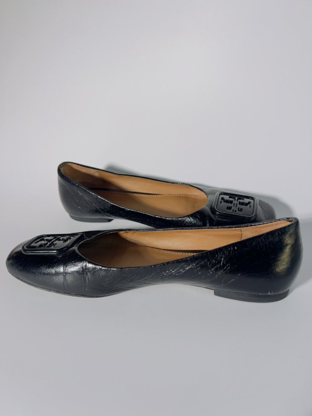 Tory Burch Georgina Leather Ballet Flats Black Size 6.5 M - Picture 8 of 14